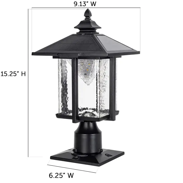 Casita Solar Post Light with Beveled Glass - Image 11