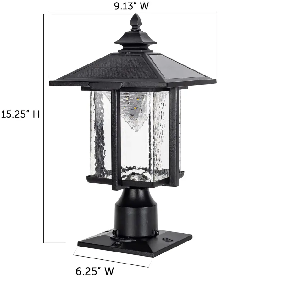 Casita Solar Post Light with Beveled Glass - Image 11