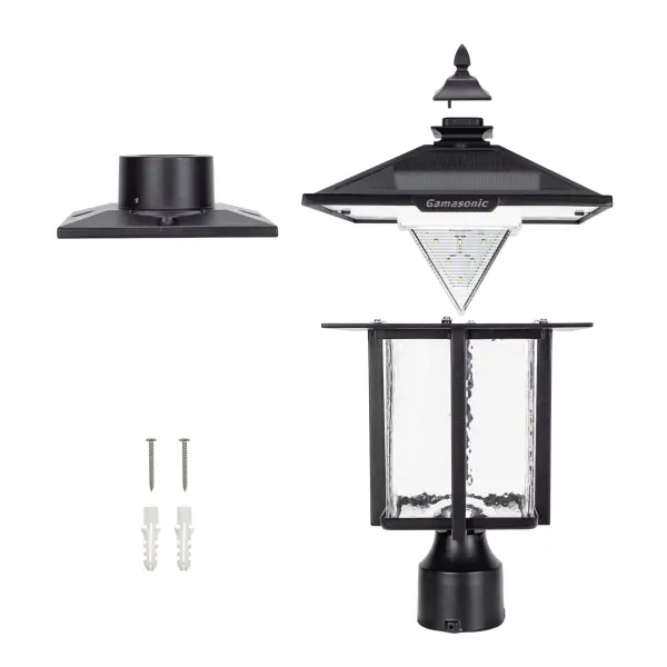 Casita Solar Post Light with Beveled Glass - Image 10