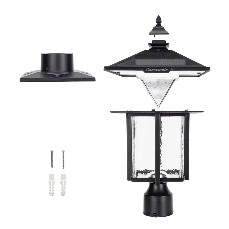 Casita Solar Post Light with Beveled Glass - Image 10