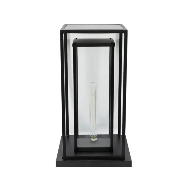 The NovaEdge combines contemporary geometric design with eco-friendly solar power, delivering 200 lumens of warm ambient light for patios, decks, and pillars. Features dusk-to-dawn operation, weatherproof construction, and flexible placement. - alternate view