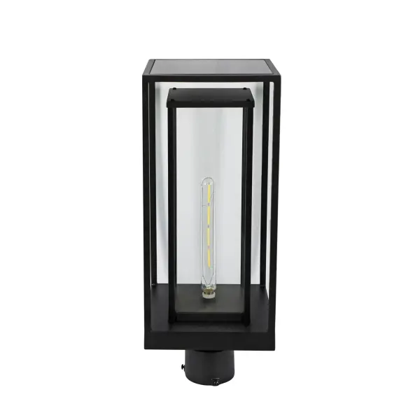 The NovaEdge combines contemporary open-frame design with classic Edison-style LED lighting. Solar-powered with dusk-to-dawn automation, it delivers 200 lumens of warm light for up to two nights per charge. Perfect for eco-conscious homeowners seeking wire-free outdoor lighting. - alternate view