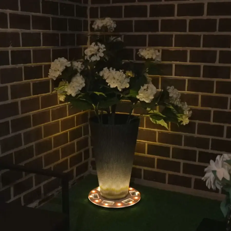 Grand Solar Uplight Planter Base - 15" Wireless Outdoor Accent Light - Image 2