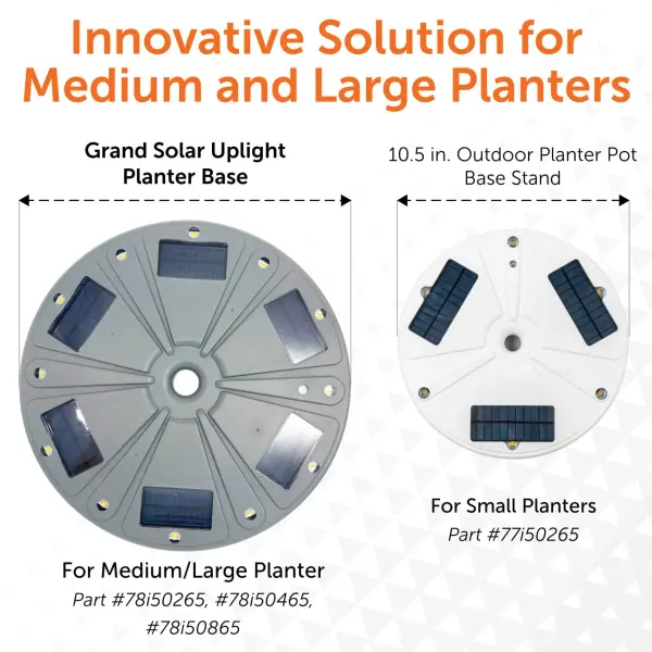 Grand Solar Uplight Planter Base - 15" Wireless Outdoor Accent Light - Image 9