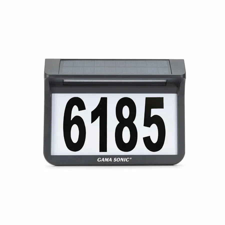 Solar Address Wall Plaque Light with Ground Stakes - Image 1