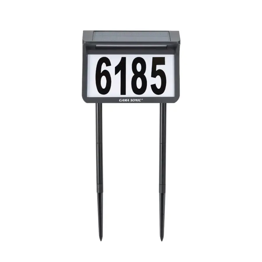 Solar Address Wall Plaque Light with Ground Stakes - Image 2