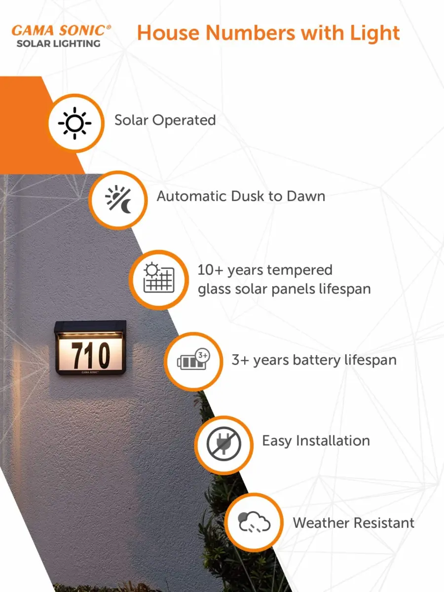 Solar Address Wall Plaque Light with Ground Stakes - Image 5