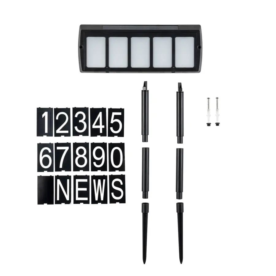 Solar Address Wall Plaque Light with Ground Stakes - Image 9