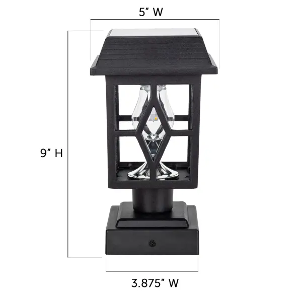 Luna II Solar Post Cap Light - Black 2-Pack - Image 7