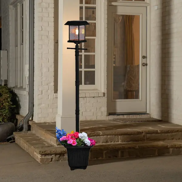 Aspen Solar Lamp Post with Planter & EZ Anchor - Image 5