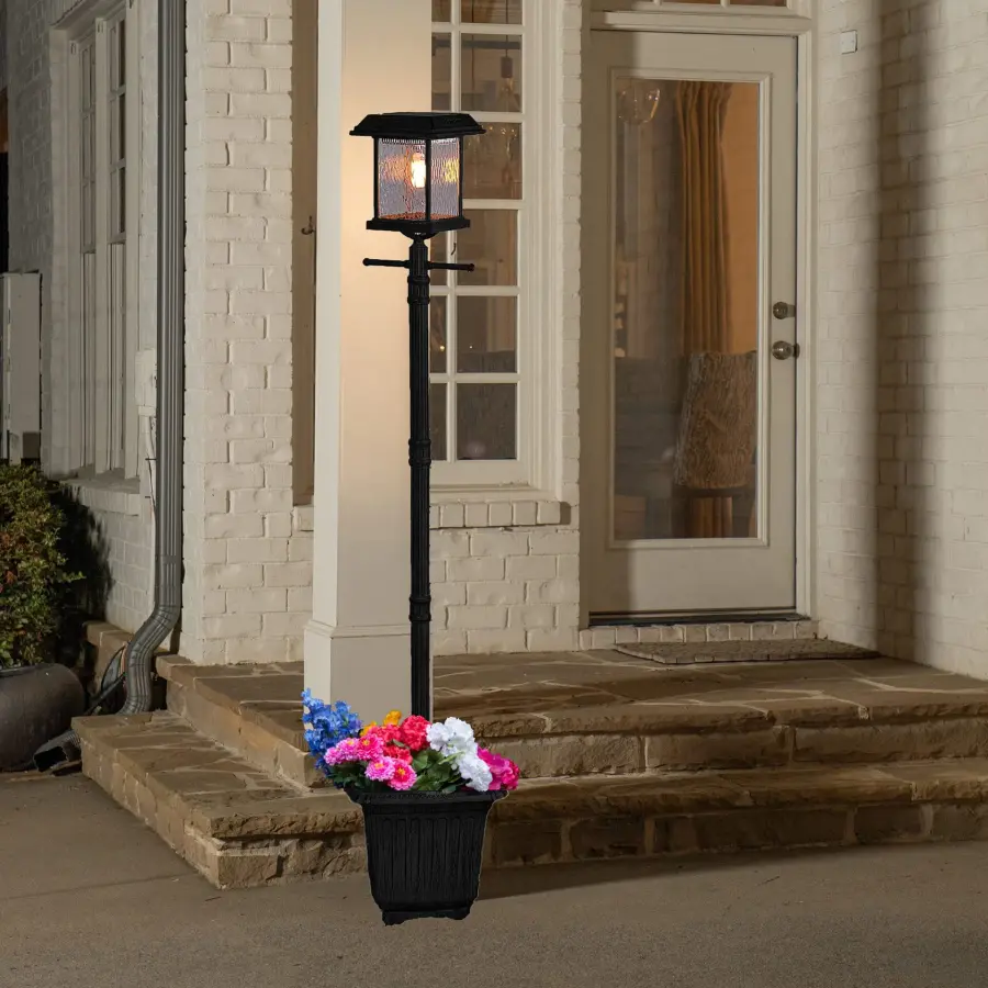 Aspen Solar Lamp Post with Planter & EZ Anchor - Image 5
