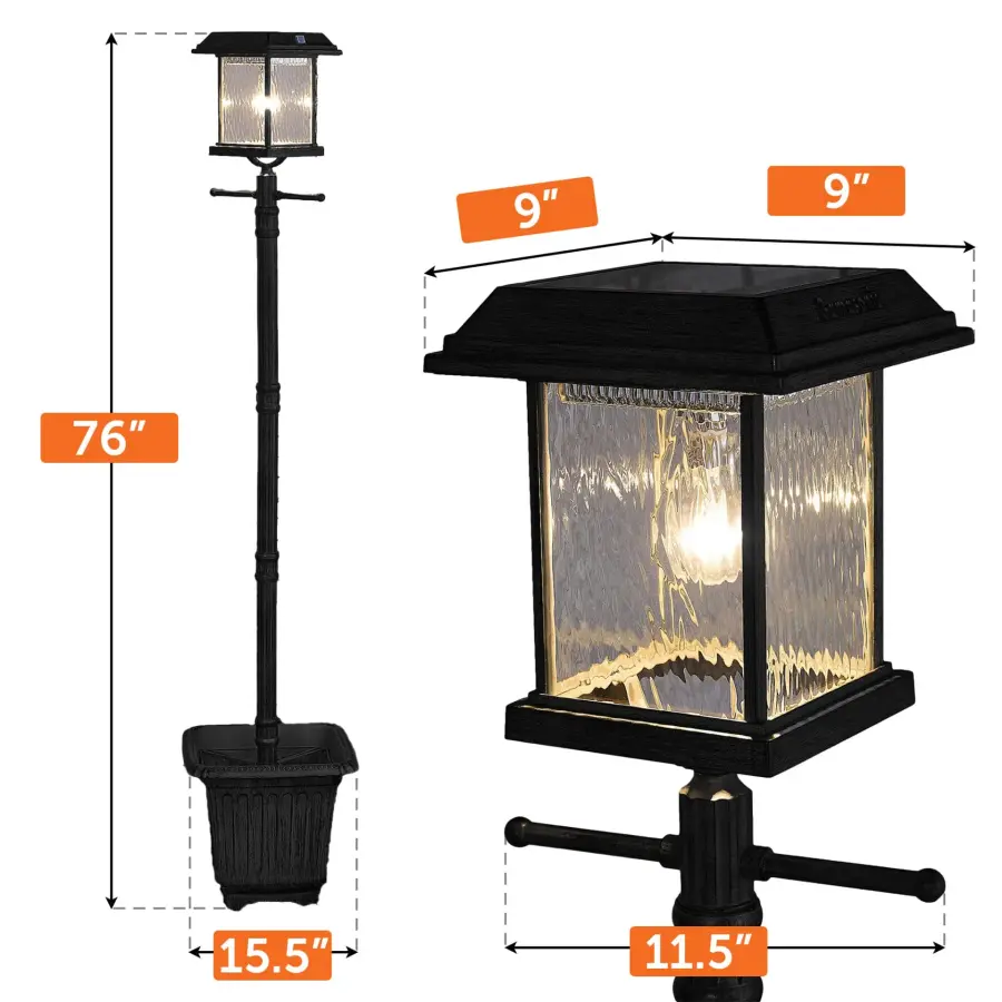 Aspen Solar Lamp Post with Planter & EZ Anchor - Image 6