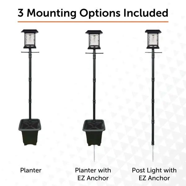 Aspen Solar Lamp Post with Planter & EZ Anchor - Image 7