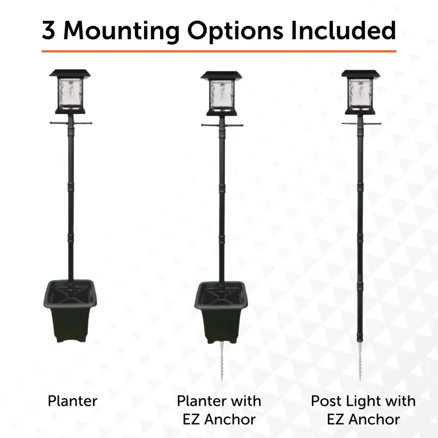 Aspen Solar Lamp Post with Planter & EZ Anchor - Image 7