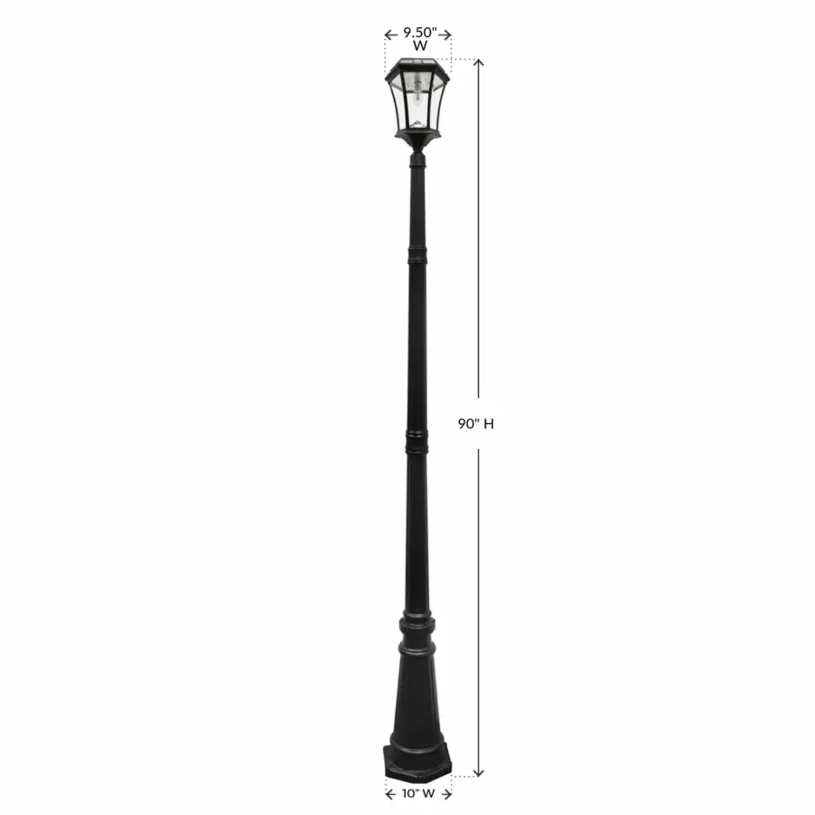 Victorian Bulb Solar Lamp Post with LED Light Bulb - Single Lamp - Image 11