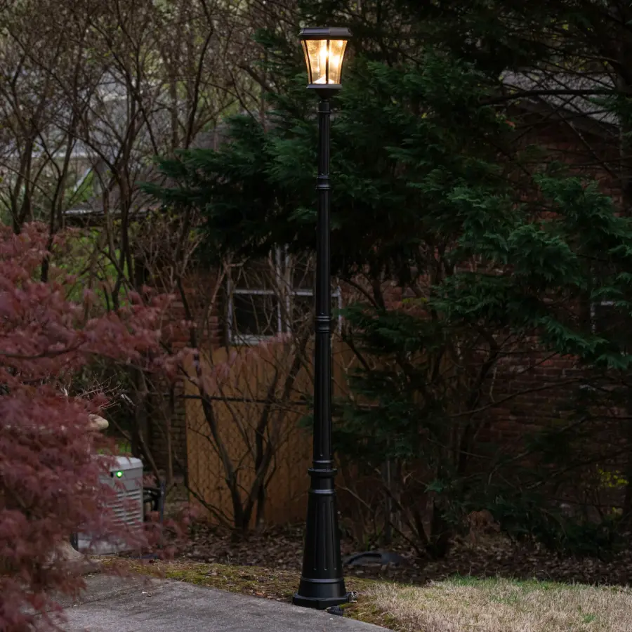 Victorian Bulb Solar Lamp Post with LED Light Bulb - Single Lamp - Image 7