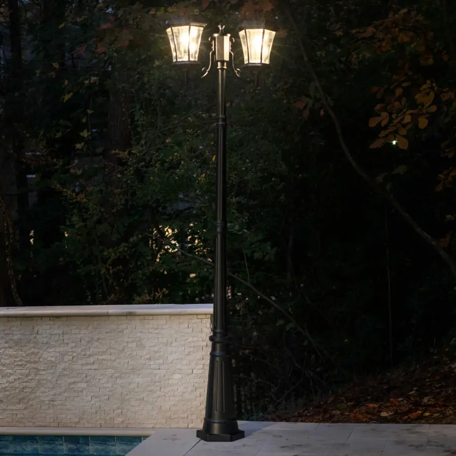 Victorian Bulb Solar Lamp Post - Double Lamps - Image 2