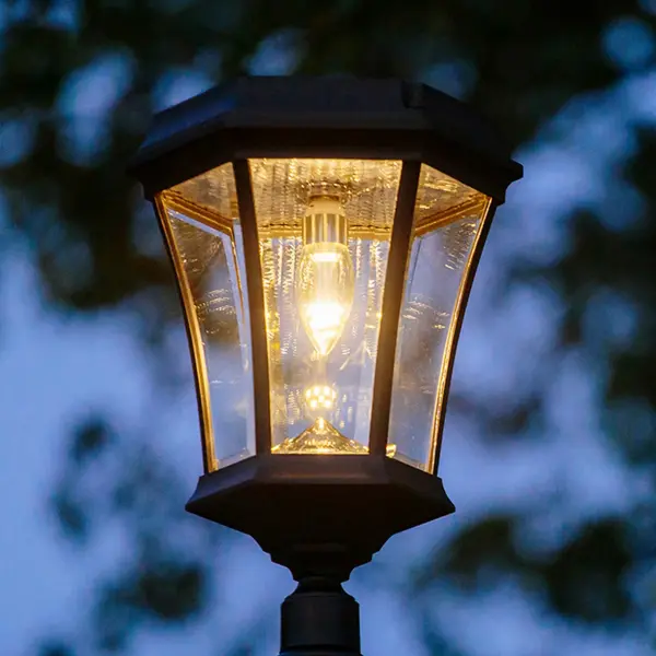 Victorian Bulb Solar Lamp Post - Double Lamps - Image 3