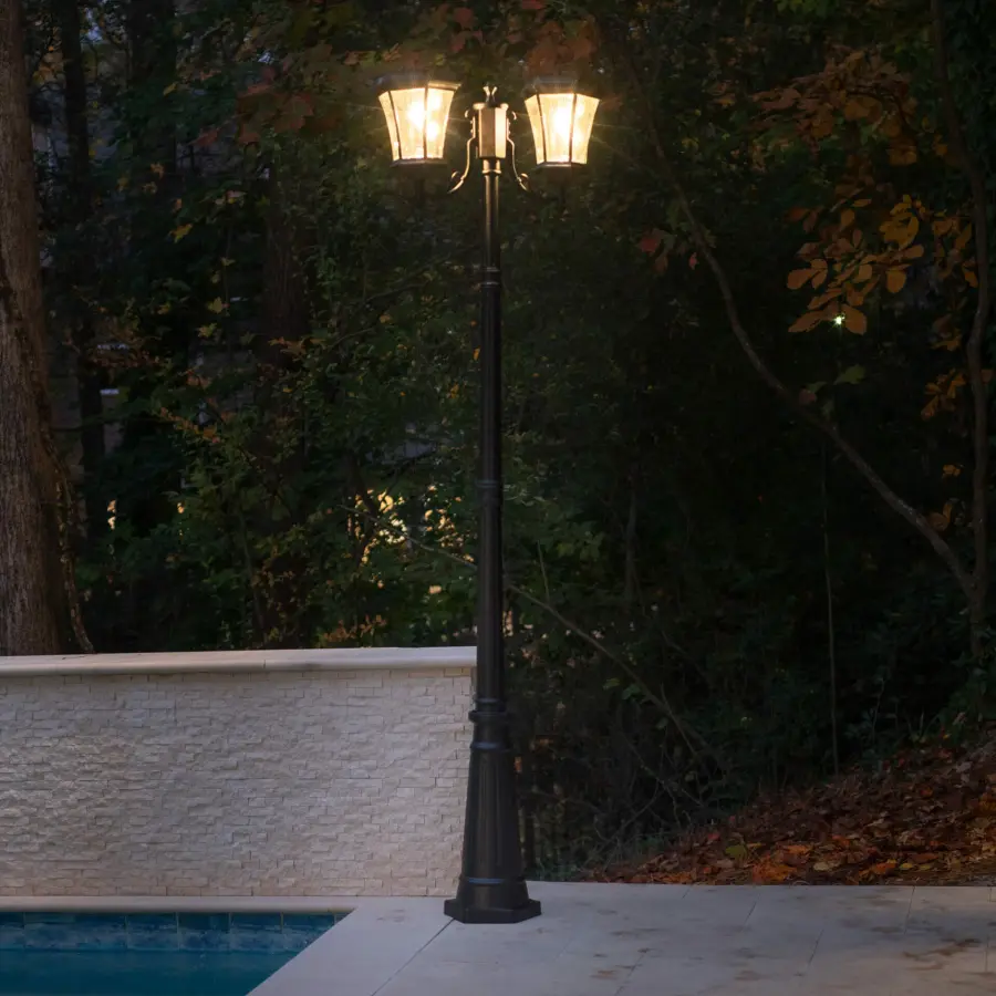 Victorian Bulb Solar Lamp Post - Double Lamps - Image 7