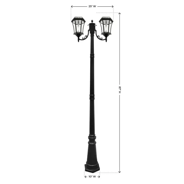 Victorian Bulb Solar Lamp Post - Double Lamps - Image 10