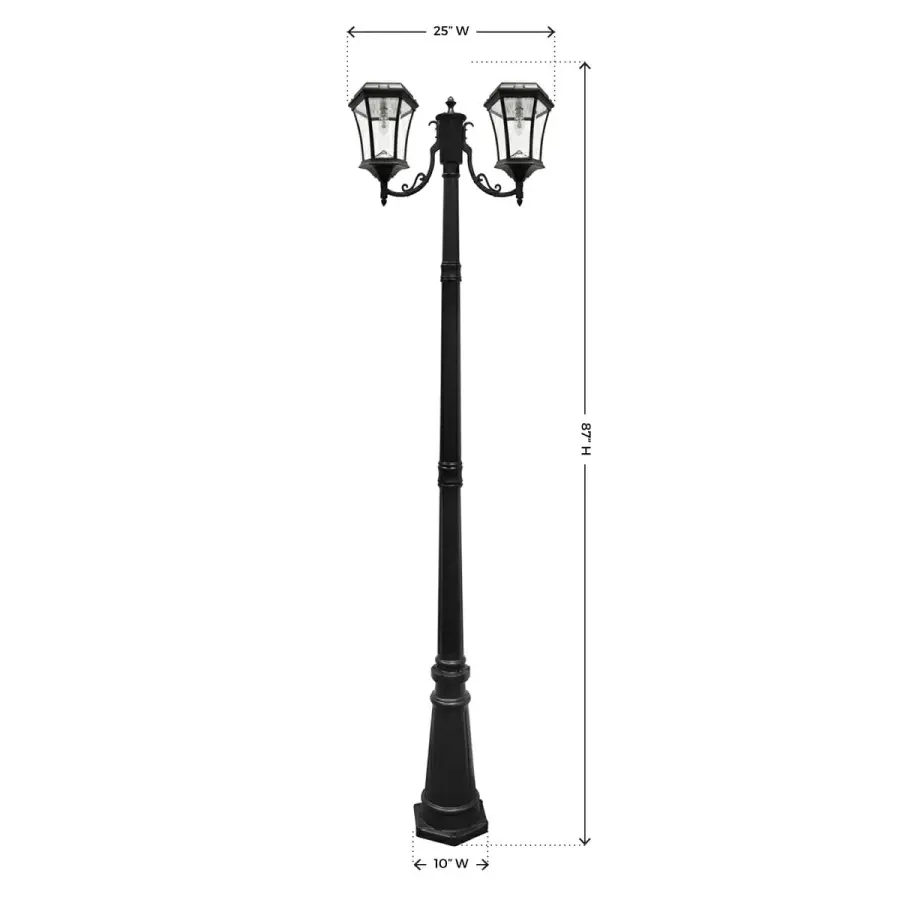 Victorian Bulb Solar Lamp Post - Double Lamps - Image 10