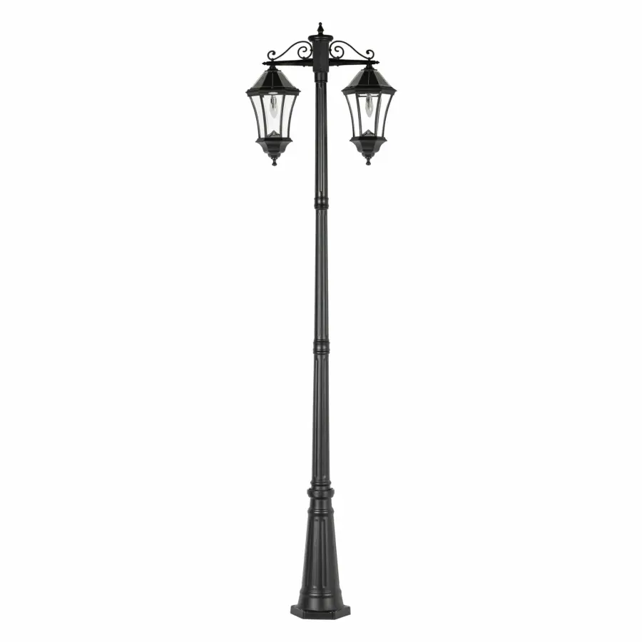 Victorian Morph Solar Lamp Post with Double Downward Lights - Image 1