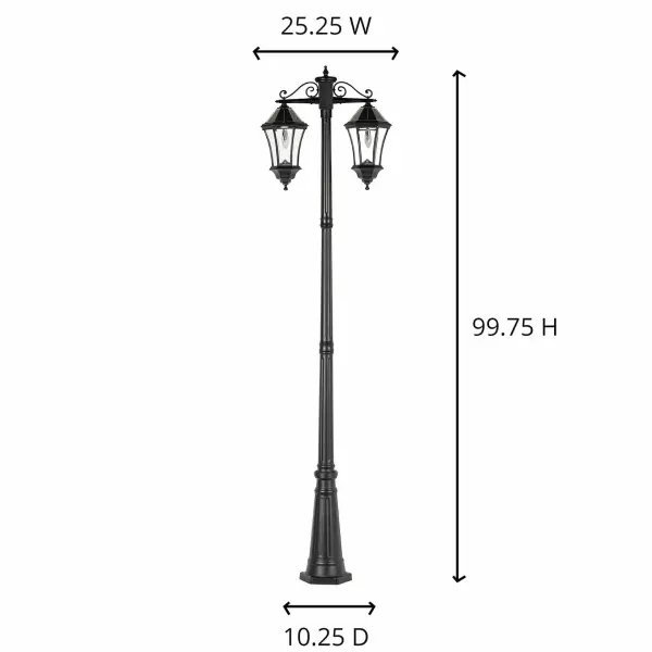 Victorian Morph Solar Lamp Post with Double Downward Lights - Image 11
