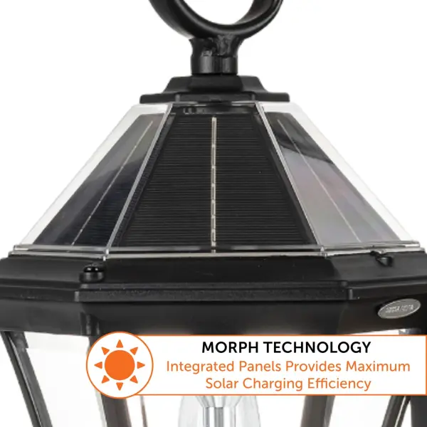 Victorian Morph Solar Lamp Post with Double Downward Lights - Image 12