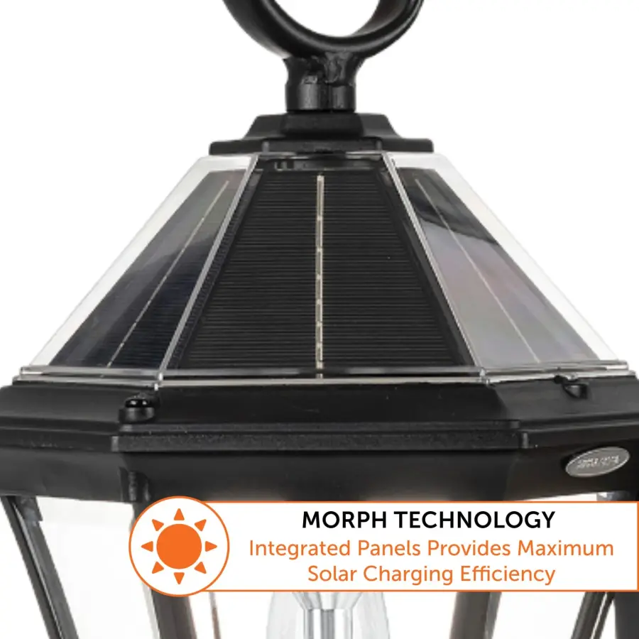 Victorian Morph Solar Lamp Post with Double Downward Lights - Image 12