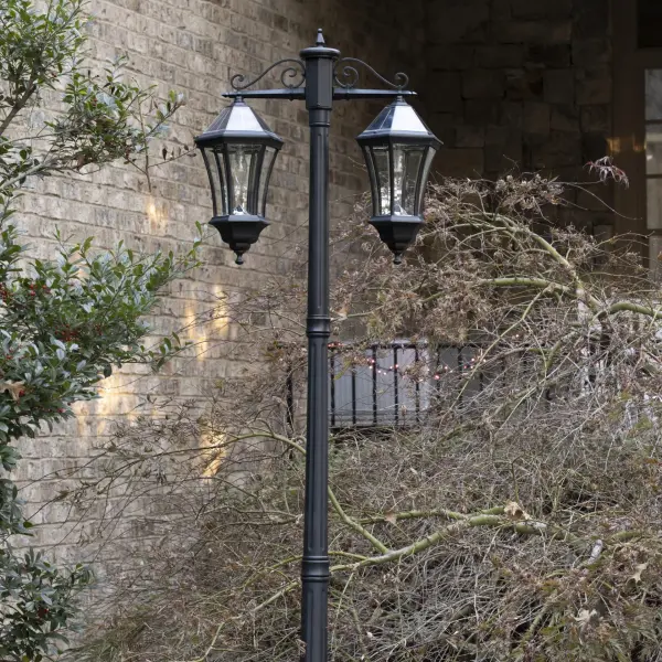 Victorian Morph Solar Lamp Post with Double Downward Lights - Image 8