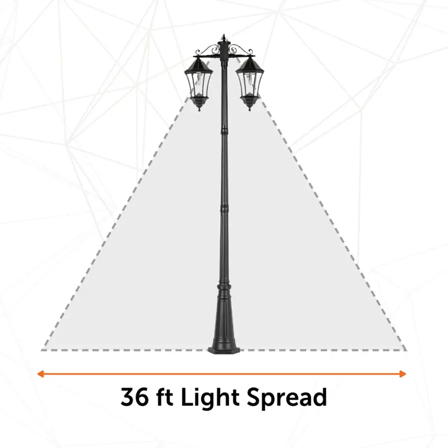 Victorian Morph Solar Lamp Post with Double Downward Lights - Image 10