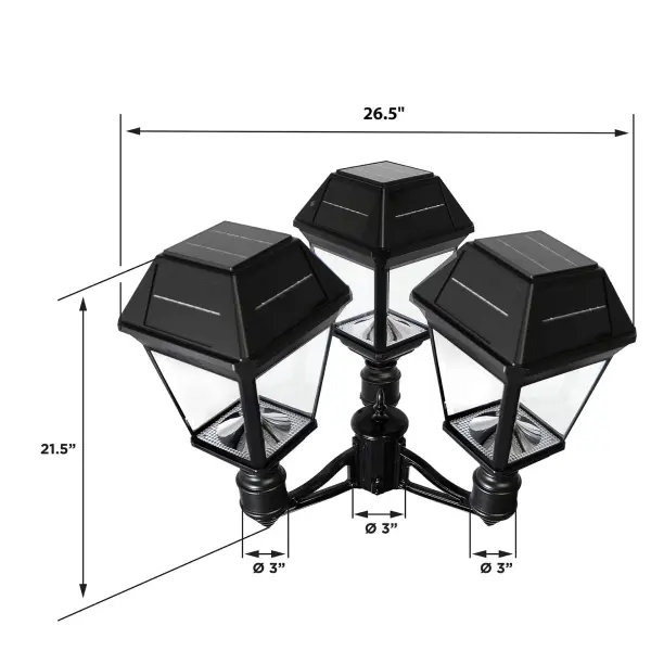 Imperial III Commercial Solar Triple Post Light - Image 10