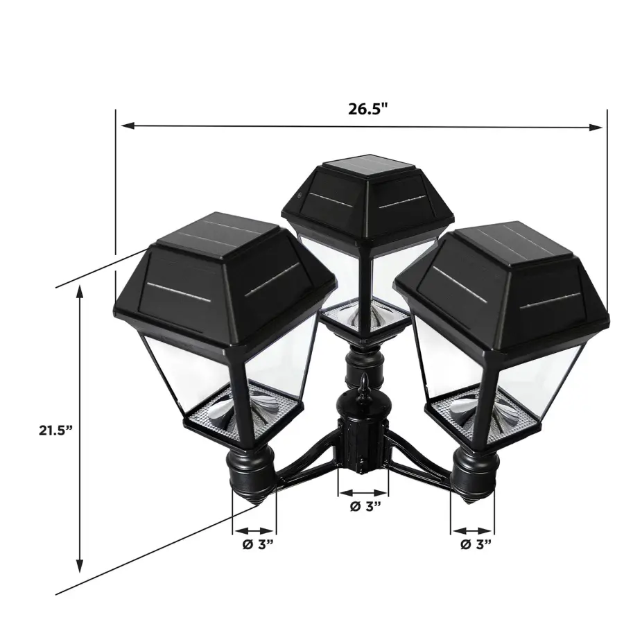 Imperial III Commercial Solar Triple Post Light - Image 10