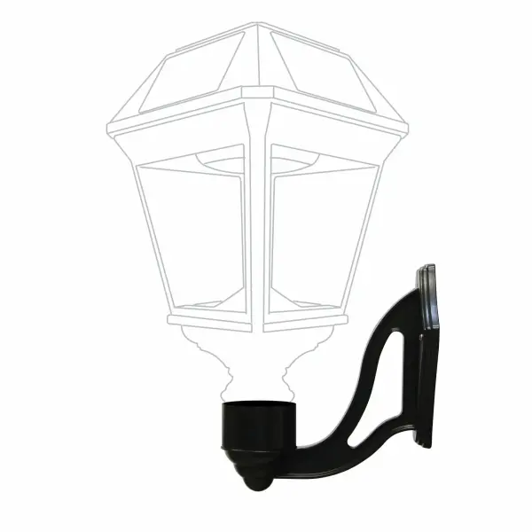 This durable cast aluminum bracket transforms 3-inch fitter solar post lights into wall-mounted fixtures, offering flexible outdoor lighting placement. Weather-resistant construction ensures long-lasting performance.