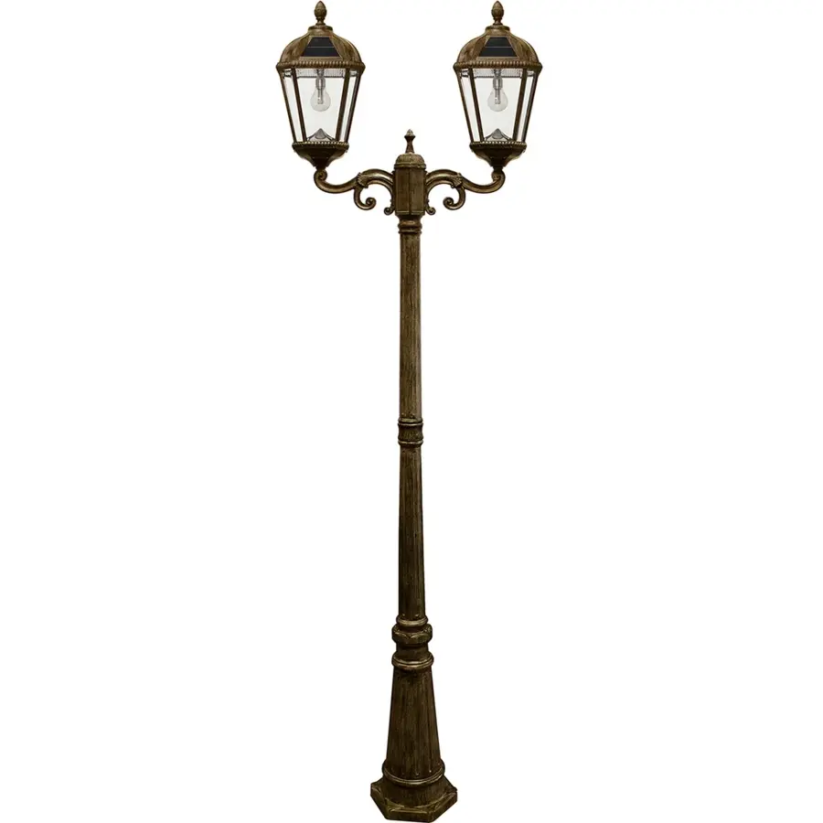Royal Bulb Solar Double Head Lamp Post - Image 2