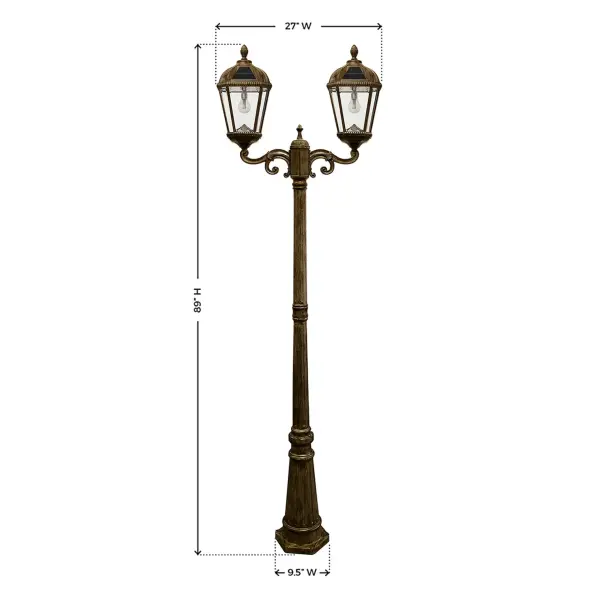 Royal Bulb Solar Double Head Lamp Post - Image 7
