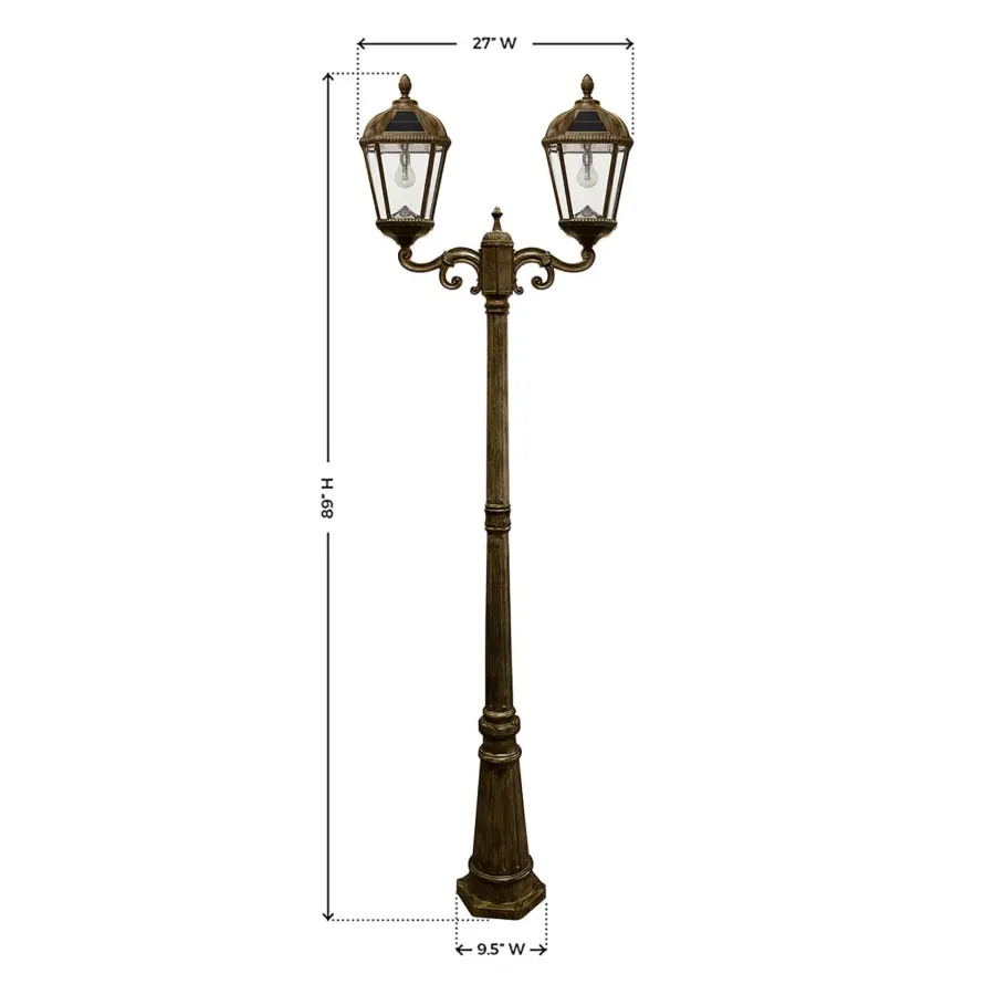 Royal Bulb Solar Double Head Lamp Post - Image 7