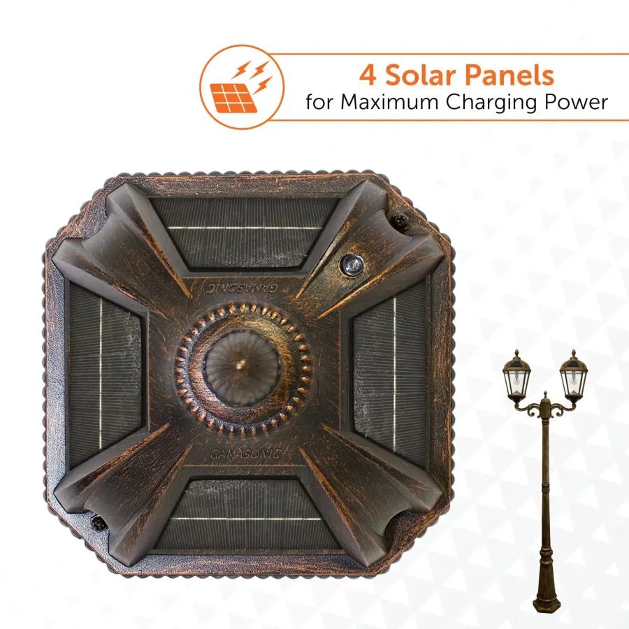 Royal Bulb Solar Double Head Lamp Post - Image 9