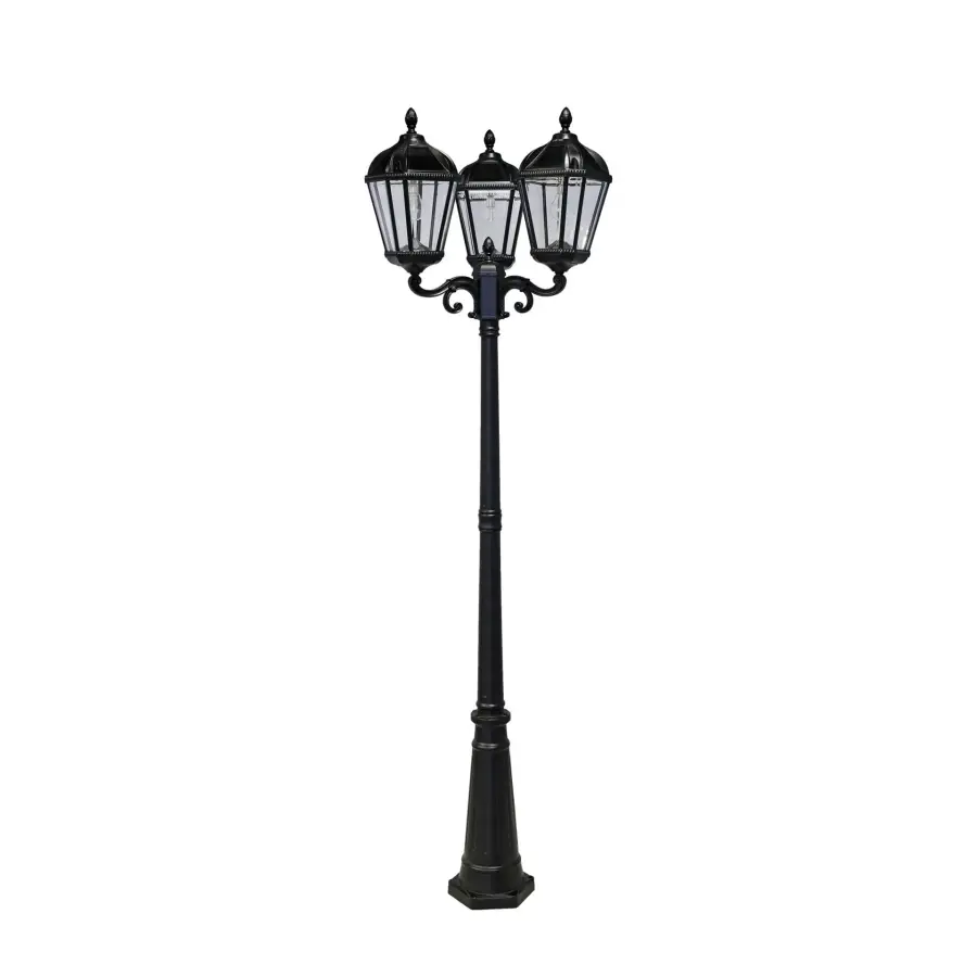 Royal Bulb Solar Triple Lamp Post with Patented Solar Light Bulb - Image 1