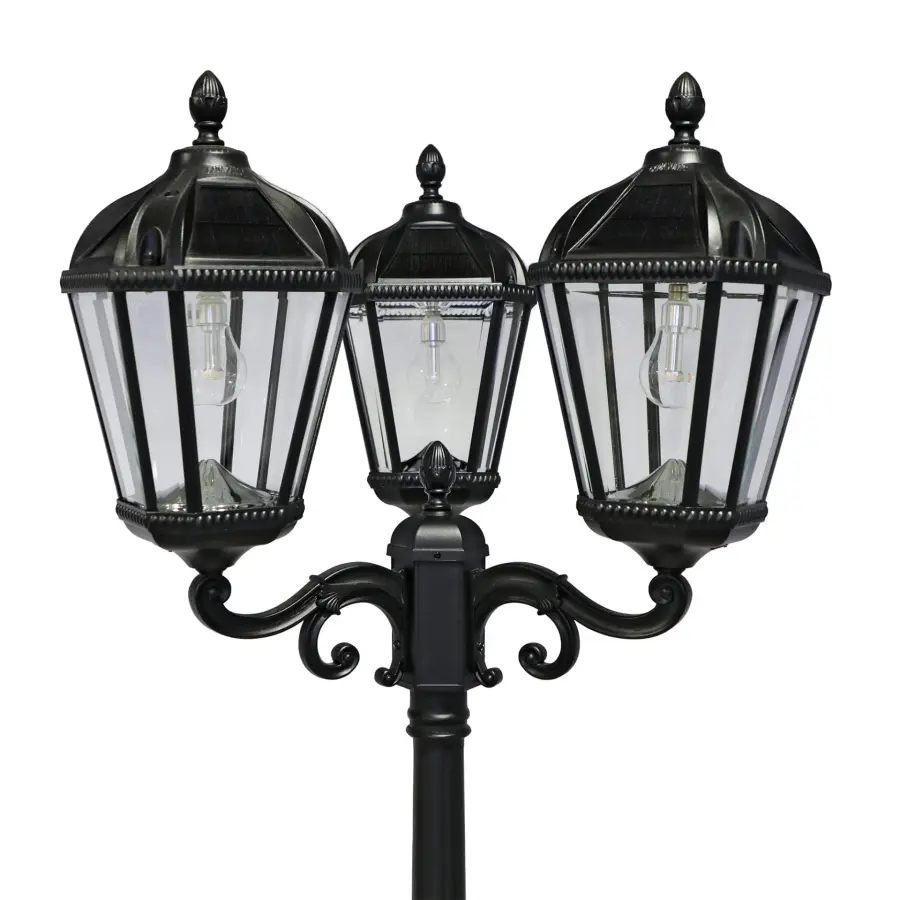 Royal Bulb Solar Triple Lamp Post with Patented Solar Light Bulb - Image 2