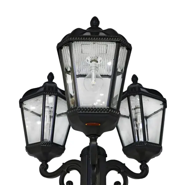 Royal Bulb Solar Triple Lamp Post with Patented Solar Light Bulb - Image 3