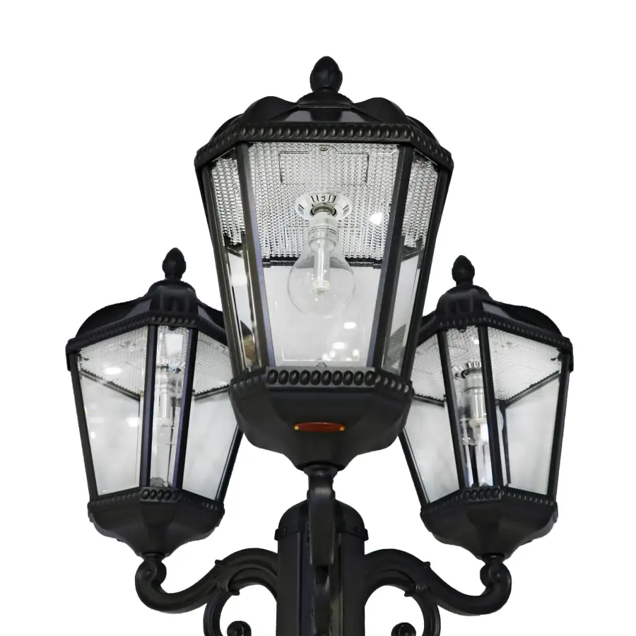 Royal Bulb Solar Triple Lamp Post with Patented Solar Light Bulb - Image 3