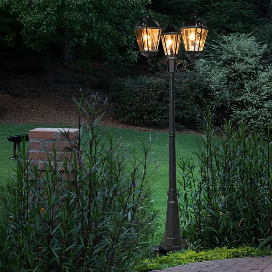 Royal Bulb Solar Triple Lamp Post with Patented Solar Light Bulb - Image 7