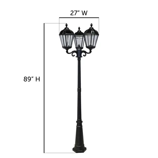 Royal Bulb Solar Triple Lamp Post with Patented Solar Light Bulb - Image 9