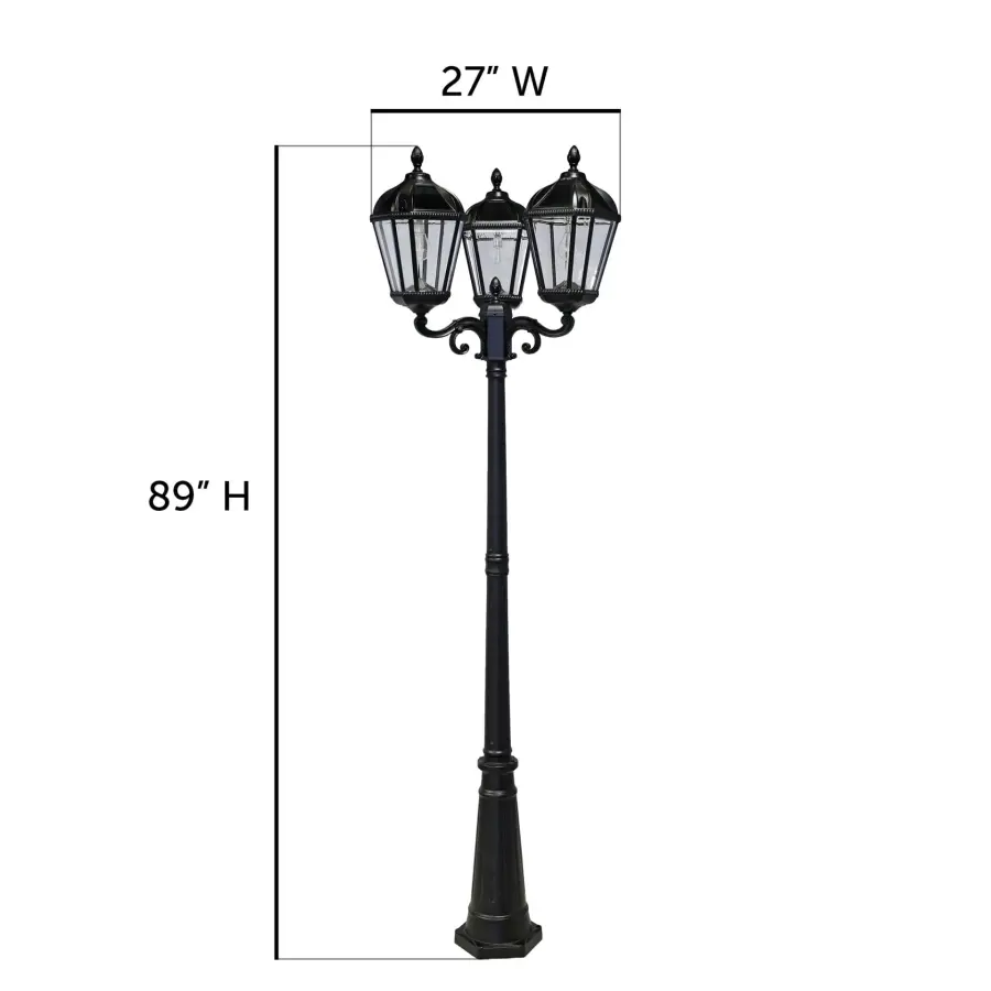Royal Bulb Solar Triple Lamp Post with Patented Solar Light Bulb - Image 9