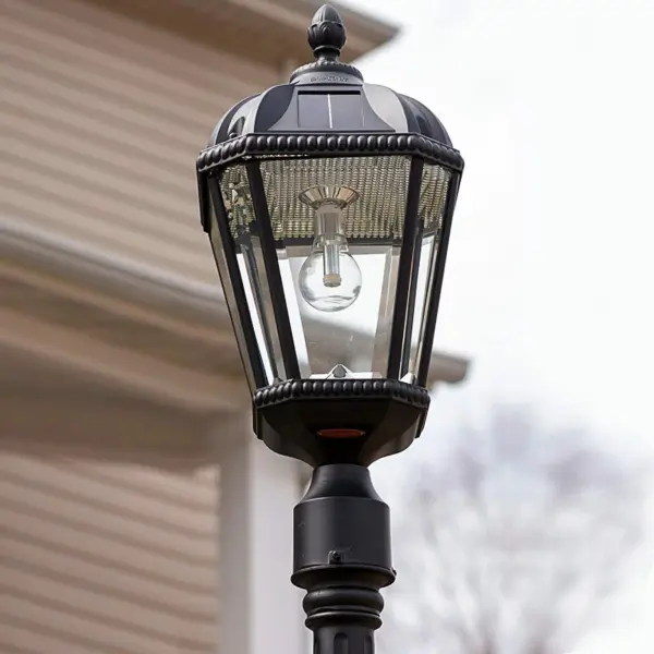 The Royal Bulb combines classic architectural elegance with modern solar technology. Features 360-degree illumination, weather-resistant cast aluminum construction, and up to 2 nights runtime on a full charge with no wiring required. - alternate view