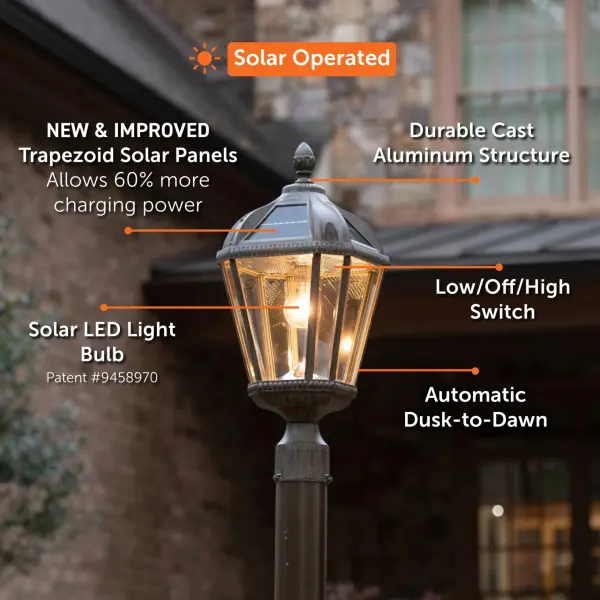 Royal Bulb Solar Post Light with GS Solar LED Bulb - Image 20