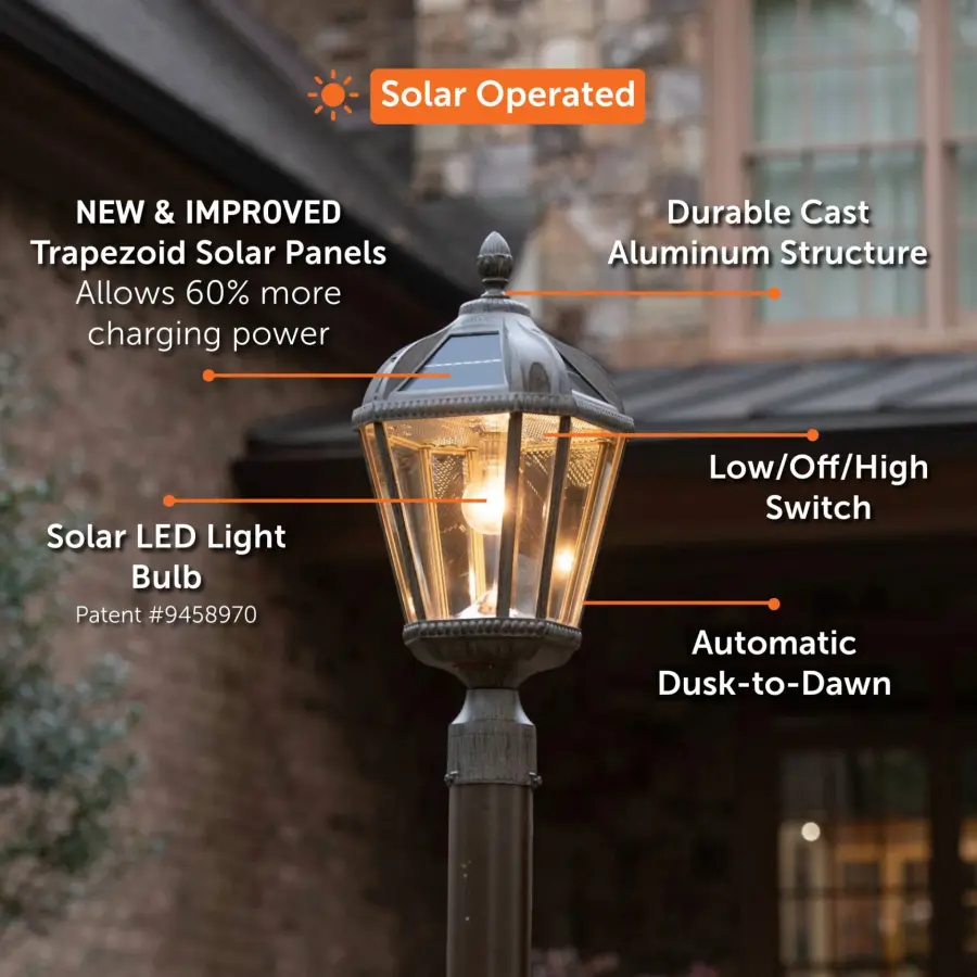Royal Bulb Solar Post Light with GS Solar LED Bulb - Image 20