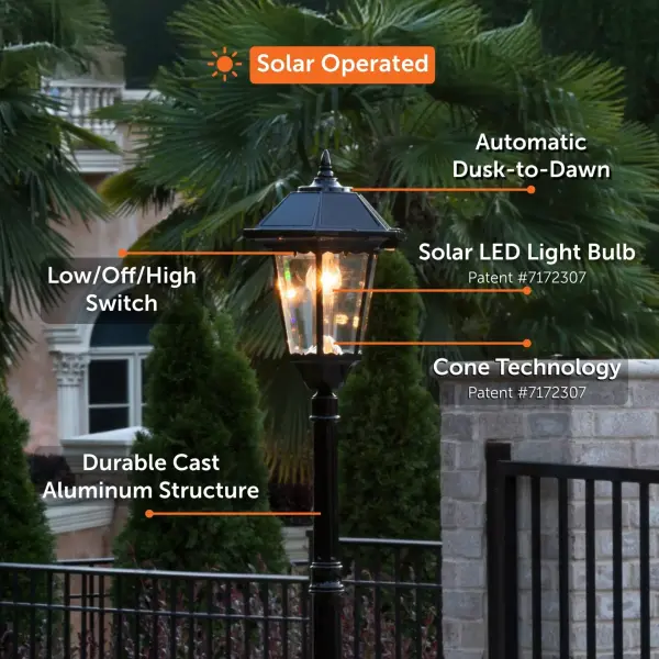 Windsor Bulb Solar Lamp Post - Single Lamp - Image 8