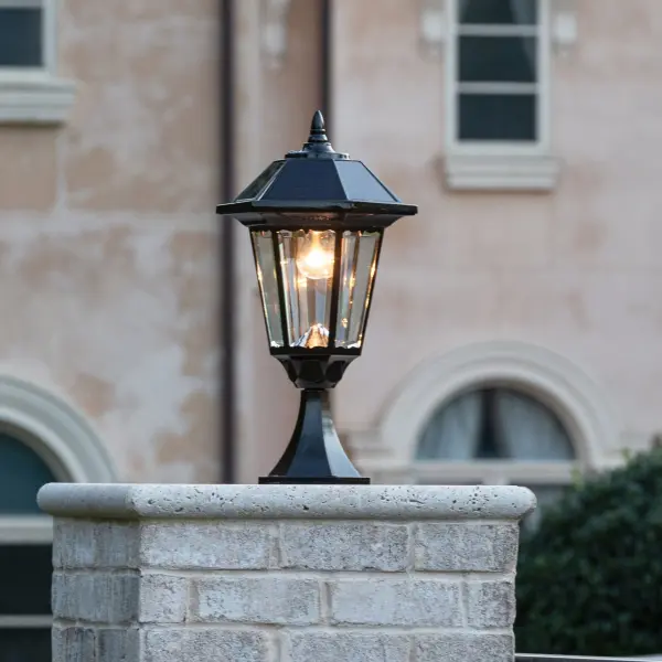 The Windsor Bulb Solar Light combines traditional elegance with modern solar efficiency. Features advanced Morph Solar Panel Technology for 33% more brightness and 65% more charging power. Includes wall, pier, and post mounting options. - alternate view